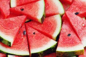 Red watermelon fruit texture background picture rich in healthy nutrients photo