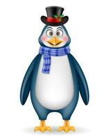 christmas penguin new year holiday symbol vector illustration isolated on white background