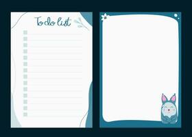 Todo list. Winter template for agenda, planners, checklists, notebooks, cards and other stationery. Event planner template. Layout in A5. vector