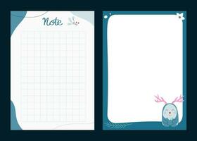 Winter notes. Template for agenda, planners, checklists, notebooks, cards and other stationery. Event planner template. Layout in A5. vector