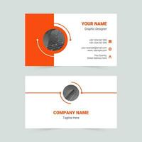 Orange simple business card template vector