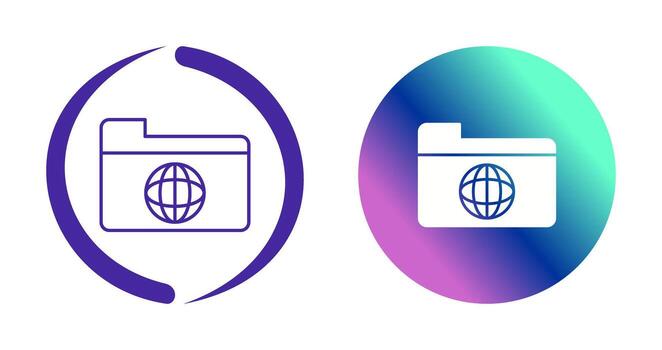 icono de vector de carpeta de red única