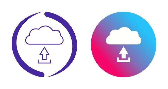 icono de vector de carga única en la nube