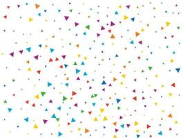 New Year Triangular Confetti. Light Rainbow glitter confetti background. Colored festive texture vector