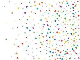 New Year Triangular Confetti. Light Rainbow glitter confetti background. Colored festive texture. vector