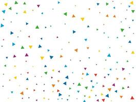 New Year Triangular Confetti. Light Rainbow glitter confetti background. Colored festive texture vector