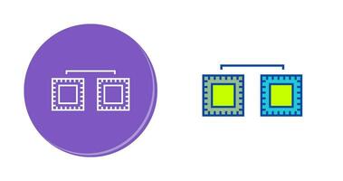 Unique Processors Connected Vector Icon