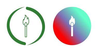 Unique Lit Matchstick Vector Icon