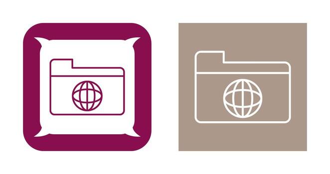 icono de vector de carpeta de red única