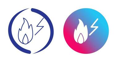 Unique Electricity Fire Vector Icon