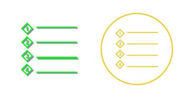 Unique Numbered list Vector Icon