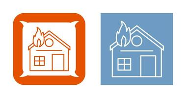 Unique House on Fire Vector Icon