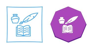 Unique Quill and Book Vector Icon