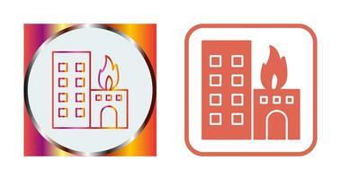 Unique Burning Building Vector Icon