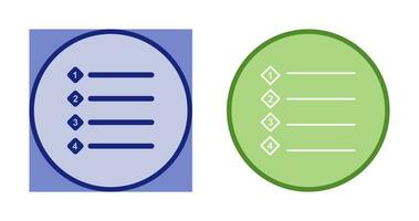 Unique Numbered list Vector Icon