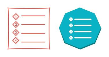 Unique Numbered list Vector Icon