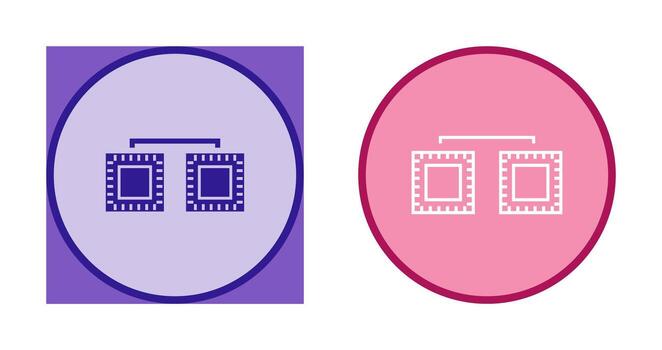 Unique Processors Connected Vector Icon