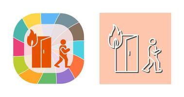 Unique Running from Fire Vector Icon