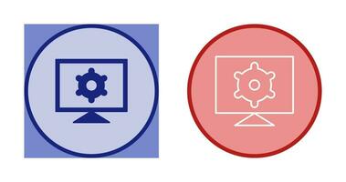 icono de vector de configuración de computadora