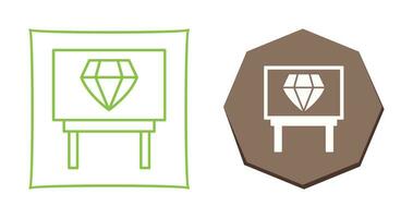 icono de vector de exhibición de diamantes