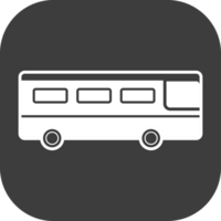 School bus icon in black square. png