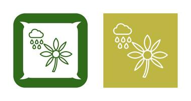Flower with rain Vector Icon