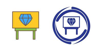 icono de vector de exhibición de diamantes