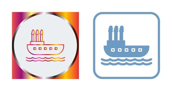 icono de vector de barco de vapor