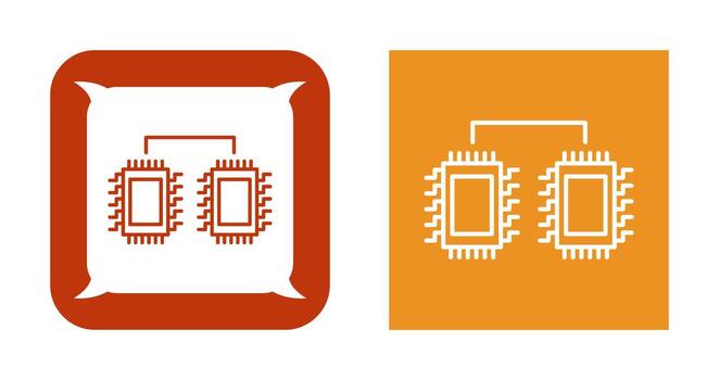 procesadores conectados vector icono