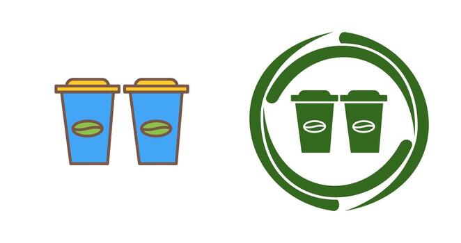 Two Coffees Vector Icon