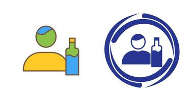 Unique Man And Drink Vector Icon