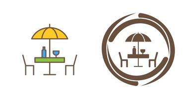 icono de vector de mesa de café único