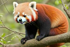 Red panda. AI Generative Pro Photo