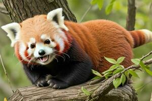 Red panda. AI Generative Pro Photo