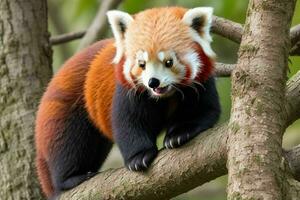 Red panda. AI Generative Pro Photo