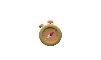 unique 3d render orange compass icon.Trendy and modern in 3d style. png