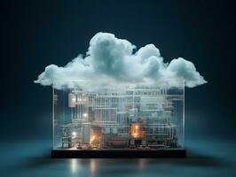 Cloud data storage, database, cloud computing concept. photo