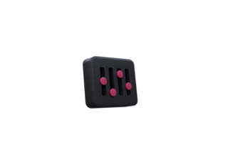 unique 3d rendering black audio visualizer icon .Trendy and modern in 3d style. png