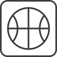 Basketball Symbol im dünn Linie schwarz Platz Rahmen. png