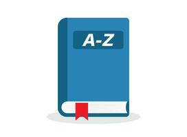 Glossary book icon in flat style. Guidebook encyclopedia vector illustration on isolated background. A-Z notebook sign business concept.