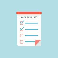 Shopping list icon in flat style. Memo pages vector illustration on isolated background. Daily planner sign business concept.