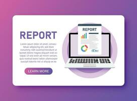 Report document icon in flat style. Dashboard plan vector illustration on isolated background. Analysis sign business concept.