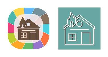 Unique House on Fire Vector Icon