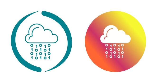 icono de vector de codificación de nube