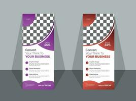 vector gradient business roll up banner vertical set.