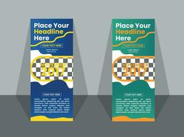 vector gradient business roll up banner vertical set.