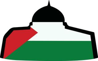 Aqsa mosque Palestine flag icon in flat. isolated on transparent background. use for banner, t-shirt, social media post as stand with Palestine freedom flag sign symbol vector for apps and website