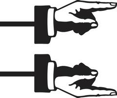A hand pointing a finger in a direction icon in flat set . isolated in transparent background. collection antique engraving style. point hand gesture sign symbol vector for apps and websites