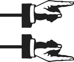 A hand pointing a finger in a direction icon in flat set . isolated in transparent background. collection antique engraving style. point hand gesture sign symbol vector for apps and websites