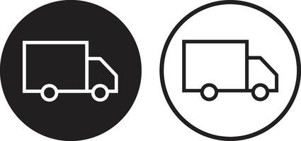 Delivery truck sign icon. Cargo symbol line, flat set. social design vector in trendy style isolated on transparent background. Faq and support icon sign use for mobile, apps or website.